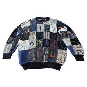 Vintage Marienbad Oversized Sweater Patchwork Mohair Patrick Groenedaal Men’s XL